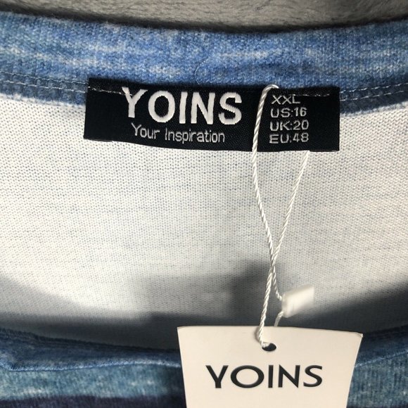 Yoins Woman's Pullover Your Inspiration Shirt Blue Blouse Size Adult XX Large - Picture 5 of 10